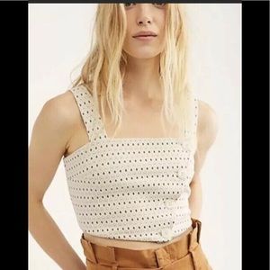 Free People this is love geo crop knit top